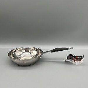 Bergner Midnight Series Stainless Steel Round 8" Frypan Saute Pan Cookware NEW